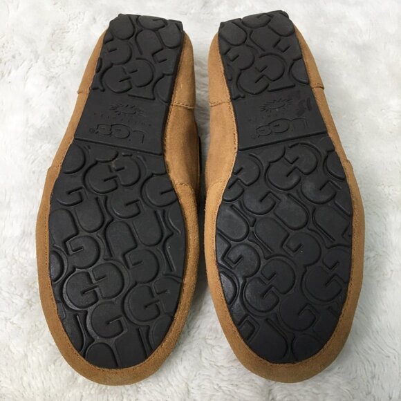 UGG 1005350 Men\'s Slip On Moccasin Loafers Chestnut Brown Suede Shoes Size 8